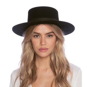 Janessa Leone Gabrielle Wool & Leather Hat - Small - Excellent Condition